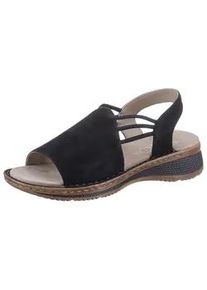 Riemchensandale Ara "HAWAII", Damen, Gr. 35, blau (dunkelblau), Veloursleder, Schuhe Riemchensandale, Sommerschuh, Sandalette, Keilabsatz, mit Stretch-B&auml;nder, G-Weite