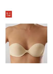 Klebe-BH Lascana, Damen, Gr. Cup C, braun (toffee), Microtouch, Obermaterial: 82% Polyamid, 18% Elasthan, Basic, BHs Klebe-BH, mit Seitenfl&uuml;geln aus haftendem Silikon, Basic Dessous