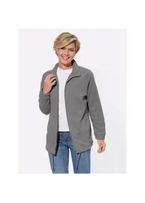 Fleecejacke Casual Looks, Damen, Gr. 26, grau, 100% Polyester, unifarben, l&auml;ssig geschnitten, Jacken Fleecejacke