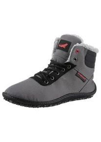 Barfu&szlig;schuh Leguano "KOSMO", Damen, Gr. 45, grau (anthrazit), Textil, Schuhe Schn&uuml;rboots Barfu&szlig;schuh, Bequemschuh, Schn&uuml;rboots mit einzigartiger Halbkugel-Laufsohle