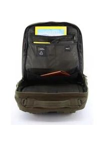 Cityrucksack National Geographic "Milestone", Herren, Gr. B/H/T: 30cm, gr&uuml;n (khaki), Kunstfaser, Rucks&auml;cke Cityrucksack, aus recycelten PET-Flaschen