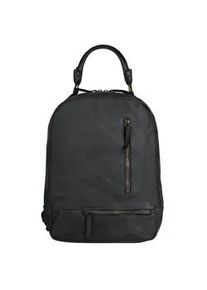 Cityrucksack Samantha Look, Damen, Gr. B/H/T: 27cm x 36cm x 13cm, onesize, grau, Leder, Rindsleder, Retro, Rucks&auml;cke Cityrucksack, echt Leder, Made in Italy