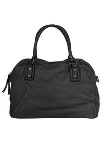 Shopper Samantha Look, Damen, Gr. B/H/T: 37cm x 26cm x 13cm onesize, grau, Leder, leicht gl&auml;nzend, unifarben, Taschen Shopper, echt Leder, Made in Italy