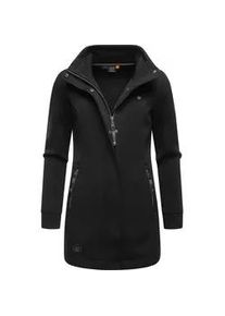 Sweatjacke Ragwear "Letrice Bonded", Damen, Gr. S (36), schwarz, Sweatware, Obermaterial:100% Polyester, tailliert Po-bedeckend, hoch geschlossener Ausschnitt, &Auml;rmel ohne &Auml;rmelschlitz normaler Saum, Sweatjacken Sweatjacke, Elegante Zip-Jacke mit hohem Kragen in Feinstrickoptik