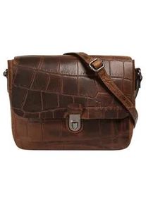 Umh&auml;ngetasche Bugatti "NEVIO", Damen, Gr. B/H/T: 26cm x 21cm x 6cm onesize, braun (cognac), Leder, leicht gl&auml;nzend, unifarben, Taschen Umh&auml;ngetasche, echt Leder