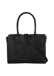Shopper CLUTY, Damen, Gr. B/H/T: 36cm x 28cm x 13cm onesize, schwarz, Leder, vintage, Taschen Shopper, echt Leder