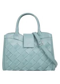 Henkeltasche Samantha Look, Damen, Gr. B/H/T: 33cm x 20cm x 8cm onesize, blau, Leder, Taschen Handtasche, echt Leder, Made in Italy