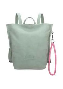 Cityrucksack Fritzi aus Preussen "Fritzi33N", Damen, Gr. B/H/T: 10cm, gr&uuml;n (mint), Polyurethane, Rucks&auml;cke Cityrucksack, mit abnehmbarer Schl&uuml;sselschlange