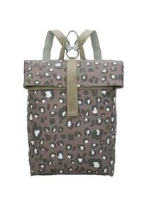 Cityrucksack Fritzi aus Preussen "Izzy03", Damen, Gr. B/H/T: 18cm, gr&uuml;n (olivgr&uuml;n, gr&uuml;n), Baumwolle, Kunstfaser, Rucks&auml;cke Cityrucksack, mit stufenlosvertellbaren Tr&auml;gern