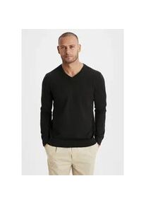 H.I.S. Strickpullover H.I.S, Herren, Gr. S (44/46), schwarz, Feinstrick, Obermaterial: 60% Baumwolle, 40% Polyester, unifarben, Basic, regular fit normal, V-Ausschnitt, Strickb&uuml;ndchen, Pullover Strickpullover, mit V-Ausschnitt, Pullover aus Feinstrick, Baumwollmischung