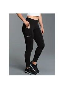 Jerseyhose TRIGEMA "TRIGEMA Sportleggings mit praktischer Tasche", Damen, Gr. L, US-Gr&ouml;&szlig;en, schwarz, Mikrofaser, 85% Polyester, 15% Elasthan, Hosen Jerseyhose
