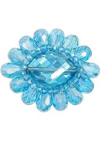 Brosche "Genua", Damen, blau (t&uuml;rkis), Glas, Collezione Alessandro, Broschen Brosche, in Blumenform