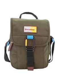 Schultertasche DISCOVERY "Icon", Damen, Gr. B/H/T: 7,5cm x 17cm x 22cm, gr&uuml;n (khaki), Kunstfaser, unifarben, Taschen Schultertasche, aus rPet Polyester-Material