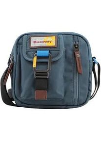 Schultertasche DISCOVERY "Icon", Damen, Gr. B/H/T: 17cm x 17cm x 27cm, blau, Kunstfaser, unifarben, Taschen Schultertasche, aus rPet Polyester-Material