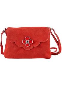 Allg&auml;u Rebell Umh&auml;ngetasche ALLG&Auml;U REBELL "Bl&uuml;mchen", Damen, Gr. B/H/T: 26cm x 18cm x 5cm onesize, rot, Leder, Taschen Umh&auml;ngetasche, Designed im Allg&auml;u