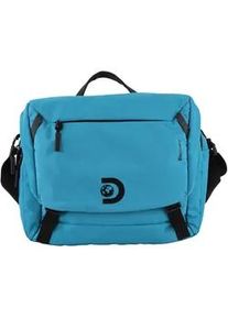 Schultertasche DISCOVERY "Metropolis Messenger", Damen, Gr. B/H/T: 13cm x 28cm x 35cm, blau, Kunstfaser, unifarben, Taschen Schultertasche, in kompaktem Design mit 13,3 Zoll Tabletfach