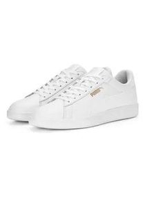 Sneaker Puma "SMASH 3.0 L", Damen, Gr. 42, wei&szlig; (Puma wei&szlig;, Puma wei&szlig;, Puma gold), Leder, unifarben, Schuhe Sneaker, mit sportlicher Optik, mit leicht profilierter Gummilaufsohle