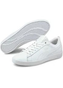 Sneaker Puma "SMASH WNS V2 L", Damen, Gr. 39, Puma wei&szlig;, Puma wei&szlig;, Leder, unifarben, Schuhe Skaterschuh Sneaker low Retrosneaker, aus Leder und Synthetik, atmungsaktives Innenmaterial aus Textil