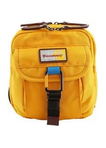 Schultertasche DISCOVERY "Icon", Damen, Gr. B/H/T: 18cm x 21cm x 8cm, gelb, Kunstfaser, unifarben, Taschen Schultertasche, aus robustem rPet Polyester-Material