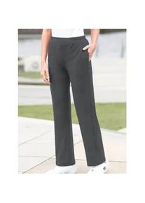 Sporthose Hajo, Damen, Gr. 48, Normalgr&ouml;&szlig;en, grau (anthrazit, meliert), 62% Baumwolle, 33% Polyester, 5% Elasthan, unifarben, lang, Hosen Sporthose