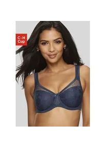 Minimizer-BH Nuance, Damen, Gr. 95, Cup E, blau (marine), Spitze, Obermaterial: 79% Polyamid, 15% Polyester, 6% Elasthan, BHs Minimizer-BH, mit unterlegter Jacquardspitze, Dessous