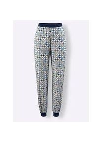 Schlafhose, Damen, Gr. 52/54, Normalgr&ouml;&szlig;en, blau (himmelblau, bedruckt), 100% Baumwolle, gebl&uuml;mt, gemustert, mehrfarbig, Hosen Schlafhose