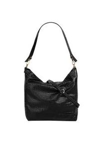 Shopper Samantha Look, Damen, Gr. B/H/T: 39cm x 31cm x 13cm onesize, schwarz, Leder, Reptilienpr&auml;gung, Taschen Shopper, echt Leder, Made in Italy