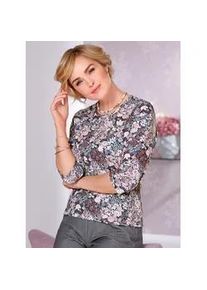 Classic Dog 3/4-Arm-Shirt CLASSIC "Shirt", Damen, Gr. 48, grau (hortensie, steingrau, bedruckt), 92% Polyester, 8% Elasthan, gemustert, mehrfarbig, Rundhals, Shirts 3/4-Arm-Shirt