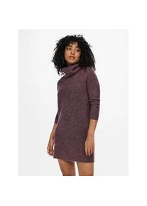 Strickkleid Only "ONLJANA L/S COWLNCK DRESS", Damen, Gr. M, N-Gr, lila (colorot rose braun melange), Rippstrick, Obermaterial: 62% Polyacryl, 15% Nylon, 13% Polyester, 7% Wolle, 3% Elasthan, meliert, ca. Mitte Oberschenkel, Kleider Strickkleid