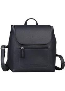 Rucksack Tom Tailor "Elis", Damen, Gr. B/H/T: 25cm x 26cm x 10,5cm, blau, Polyurethane, Rucks&auml;cke Rucksack, aus weich gek&ouml;rntem Lederimitat auff&auml;llige Ziernaht und feinem Logo