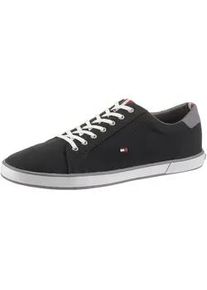 Sneaker Tommy Hilfiger "H2285ARLOW 1D", Herren, Gr. 43, schwarz (schwarz, grau), Textil, Schuhe Sneaker, Freizeitschuh, Halbschuh, Schn&uuml;rer mit seitlicher Flaggen-Stickerei