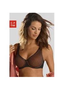 Minimizer-BH Nuance, Damen, Gr. 75, Cup F, braun (schwarz, zimt), Spitze, Obermaterial: 88% Polyamid, 12% Elasthan, BHs Minimizer-BH, mit B&uuml;gel und modischer Spitze