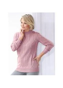 Strickpullover Classic Basics "Stehkragen-Pullover", Damen, Gr. 46, lila (mauve), 100% Polyacryl, unifarben, Pullover Strickpullover