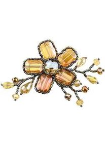 Brosche "Blumenranke", Damen, braun, Glas, Collezione Alessandro, Broschen Brosche, in Blumenform