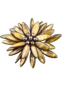 Brosche "Fiore", Damen, braun, Glas, Collezione Alessandro, Broschen Brosche, in Blumenform