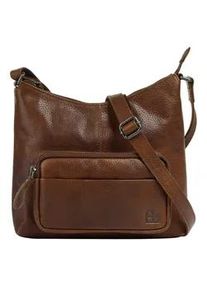 Umh&auml;ngetasche Bodenschatz, Damen, Gr. B/H/T: 23cm x 23cm x 4cm onesize, braun (cognac), Leder, leicht gl&auml;nzend, unifarben, Taschen Umh&auml;ngetasche, echt Leder