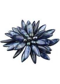 Brosche "Fiore", Damen, blau, Glas, Collezione Alessandro, Broschen Brosche, in Blumenform