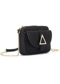 Umh&auml;ngetasche Vivance "Minibag", Damen, Gr. B/H/T: 19cm x 16cm x 5cm, schwarz, Textil, unifarben, Taschen Umh&auml;ngetasche, Henkeltasche, Handtasche mit Kettenhenkel, Crossbody Bag VEGAN