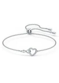 Armband Swarovski "Schmuck Geschenk Armkette Herz Infinity Liebe" Gr. M, silber (metallfarben, kristallwei&szlig;, kristallwei&szlig;), Armb&auml;nder, Damen, M, Metall, Armband, mit Swarovski Kristall