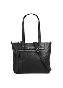 Shopper Betty Barclay, Damen, Gr. B/H/T: 32cm x 27cm x 6cm onesize, schwarz, Leder, leicht gl&auml;nzend, unifarben, Taschen Shopper, echt Leder