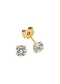 Paar Ohrstecker Firetti "Schmuck Geschenk Gold 333 Ohrschmuck gl&auml;nzender Klassiker" Gr. 4, gold (gelbgoldfarben, wei&szlig;, kristallwei&szlig;), Ohrringe, Damen, 4, Gelbgold 333, mit Zirkonia (synth.)