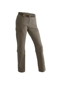 Funktionshose Maier Sports "Arolla", Damen, Gr. 88, Langgr&ouml;&szlig;en, braun (schlamm), 90% Polyamid, 10% Elasthan, Hosen Funktionshose, Damen Wanderhose, zipp-off Outdoor-Hose, 3 Taschen, Regular Fit