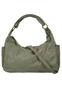 Henkeltasche Samantha Look, Damen, Gr. B/H/T: 35cm x 30cm x 12cm onesize, gr&uuml;n, Leder, vintage, Taschen, echt Leder, Made in Italy