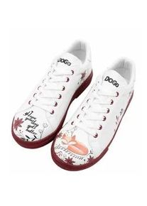 Sneaker DOGO "Ace Low-Top Sneaker Life Goes On Damen Sneaker, Ace Low-Top", Damen, Gr. 40, Normalschaft, orange (wei&szlig;, orange), Lederimitat, Schuhe Sneaker, Handgefertigt