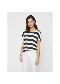 V&eacute;ro Moda Kurzarmshirt VERO MODA "VMWIDE STRIPE SL TOP GA JRS NOOS", Damen, Gr. L, schwarz-wei&szlig; (schwarz stripes:snow wei&szlig;), Jersey, Obermaterial: 96% Viskose, 4% Elasthan, gestreift, regular fit normal, Rundhals, Shirts, Viskosemischung