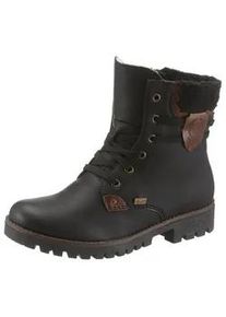 Winterboots Rieker, Damen, Gr. 41, schwarz, Lederimitat, Schuhe Winterboots, Winterstiefelette, Schn&uuml;rstiefelette, Boots mit Tex-Ausstattung, Topseller