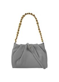 Umh&auml;ngetasche Samantha Look, Damen, Gr. B/H/T: 30cm x 20cm x 4cm onesize, grau, Leder, leicht gl&auml;nzend, unifarben, Taschen Umh&auml;ngetasche, echt Leder, Made in Italy