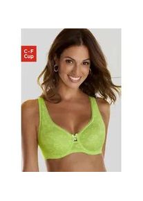 Minimizer-BH Nuance, Damen, Gr. 95, Cup D, gr&uuml;n (limone), Microtouch, Obermaterial: 50% Polyamid, 35% Polyester, 15% Elasthan, BHs Minimizer-BH, mit feiner, floraler Spitze und Cut-Out