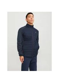 Jack & Jones Steppjacke JACK & JONES "JJEMULTI QUILTED COLLAR NOOS", Herren, Gr. XS, blau (navy blazer), Web, Obermaterial: 100% Polyester, unifarben mit Farbeinsatz, normal, mit Gummizug, Jacken Steppjacke