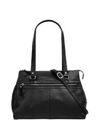 Umh&auml;ngetasche Betty Barclay, Damen, Gr. B/H/T: 34cm x 24cm x 10cm onesize, schwarz, Leder, leicht gl&auml;nzend, unifarben, Taschen Umh&auml;ngetasche, echt Leder